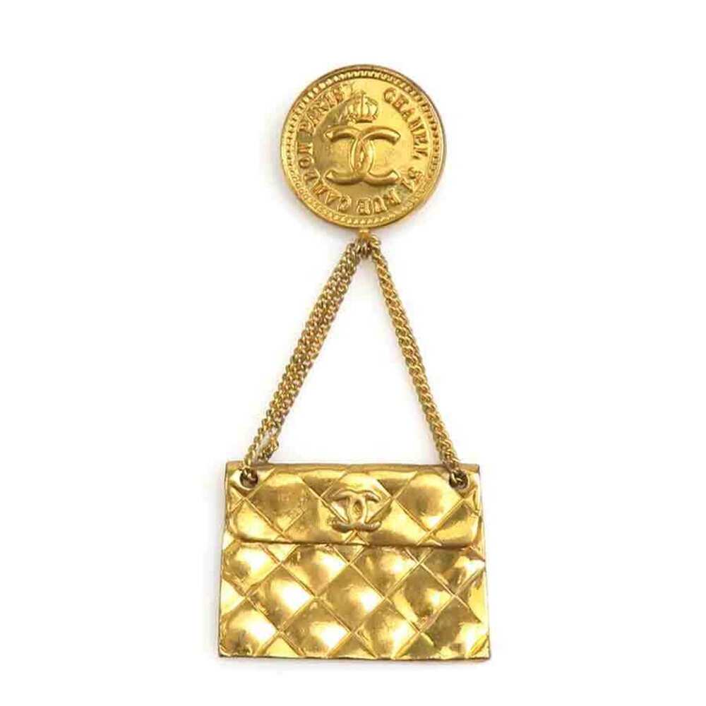 Chanel Cc Logo Brooch Gold-Tone Metal #208421C57B